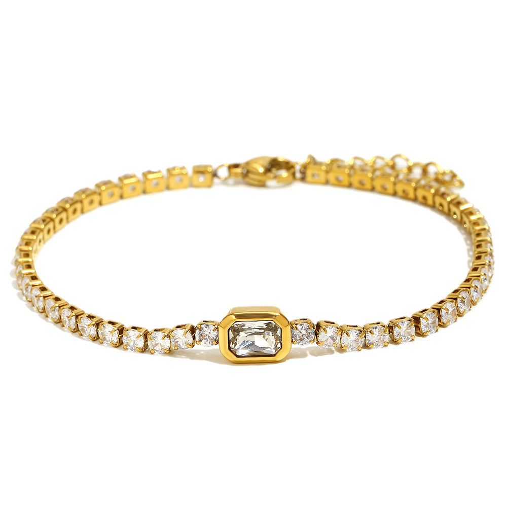 Vergoldetes Zirkon-Armband aus Edelstahl – Bild 7 | LuxeStyle