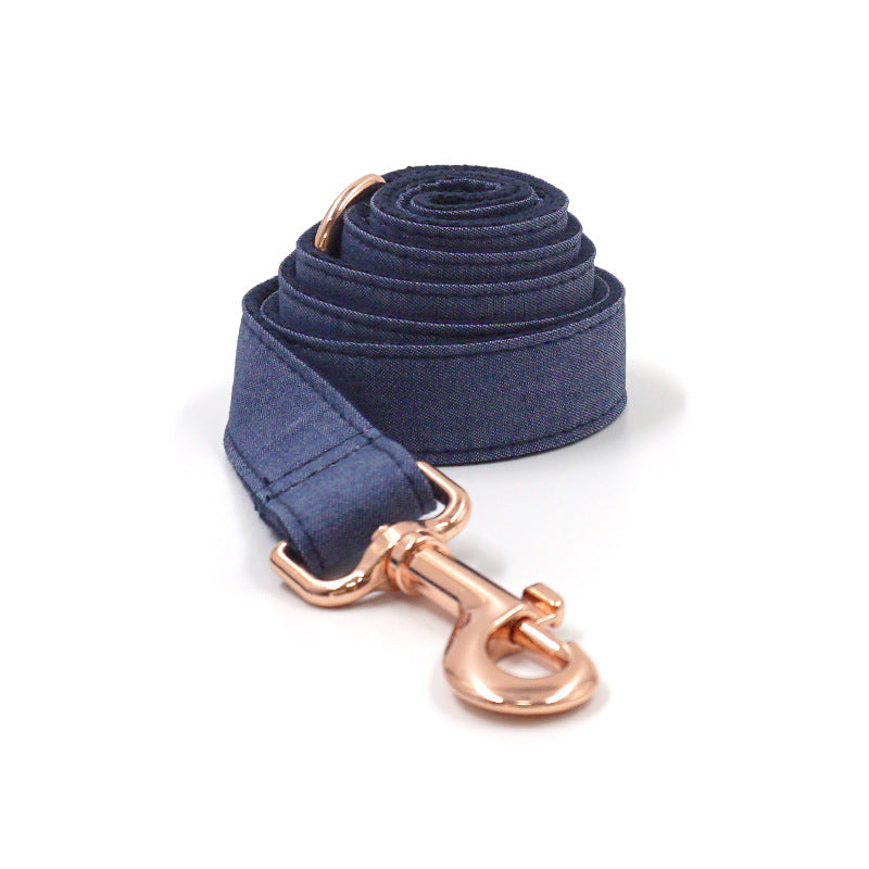 Halsband-Set „Deep Denim“ mit Rosegold-Schnalle – Bild 2 | LuxeStyle