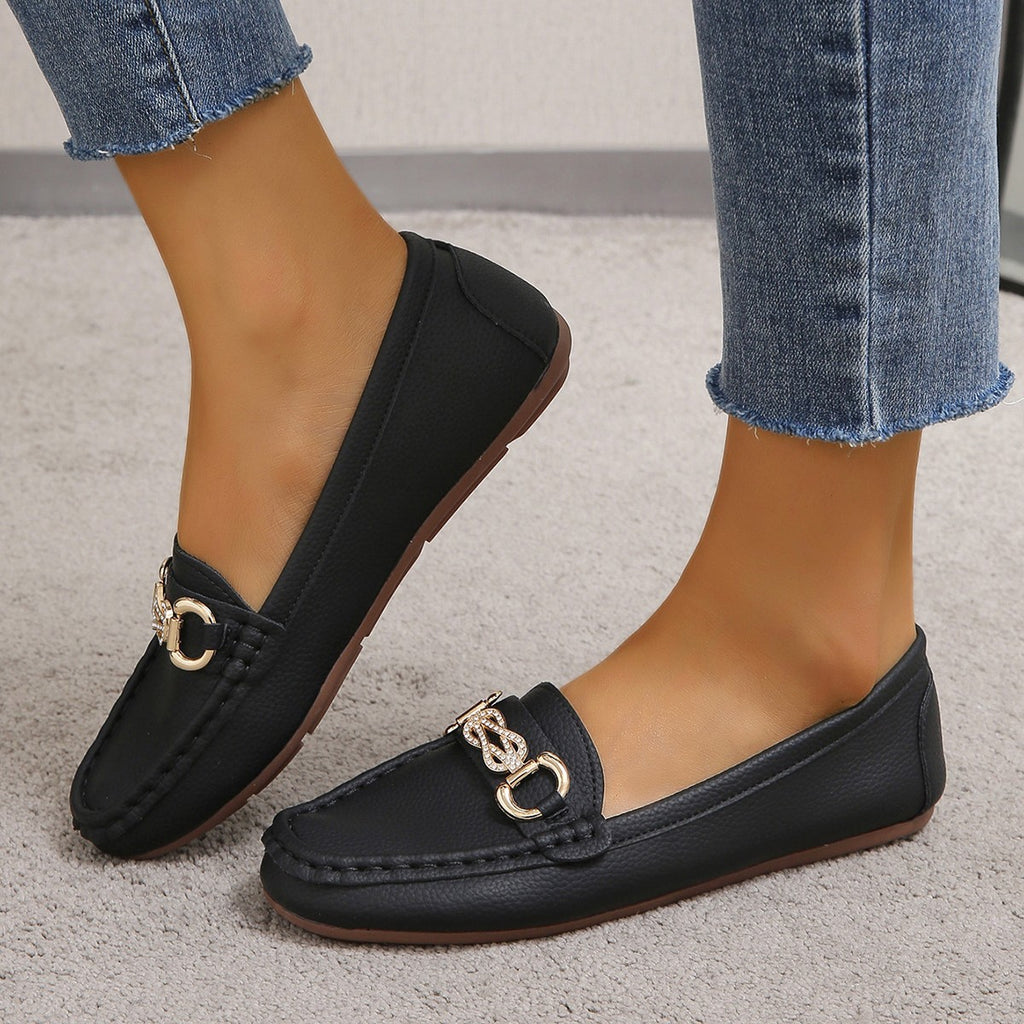 Koreanische Slip-on Loafers mit runder Zehenpartie