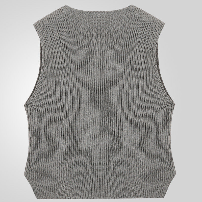 Herren V-Neck Strick-Gilet für Herbst und Winter