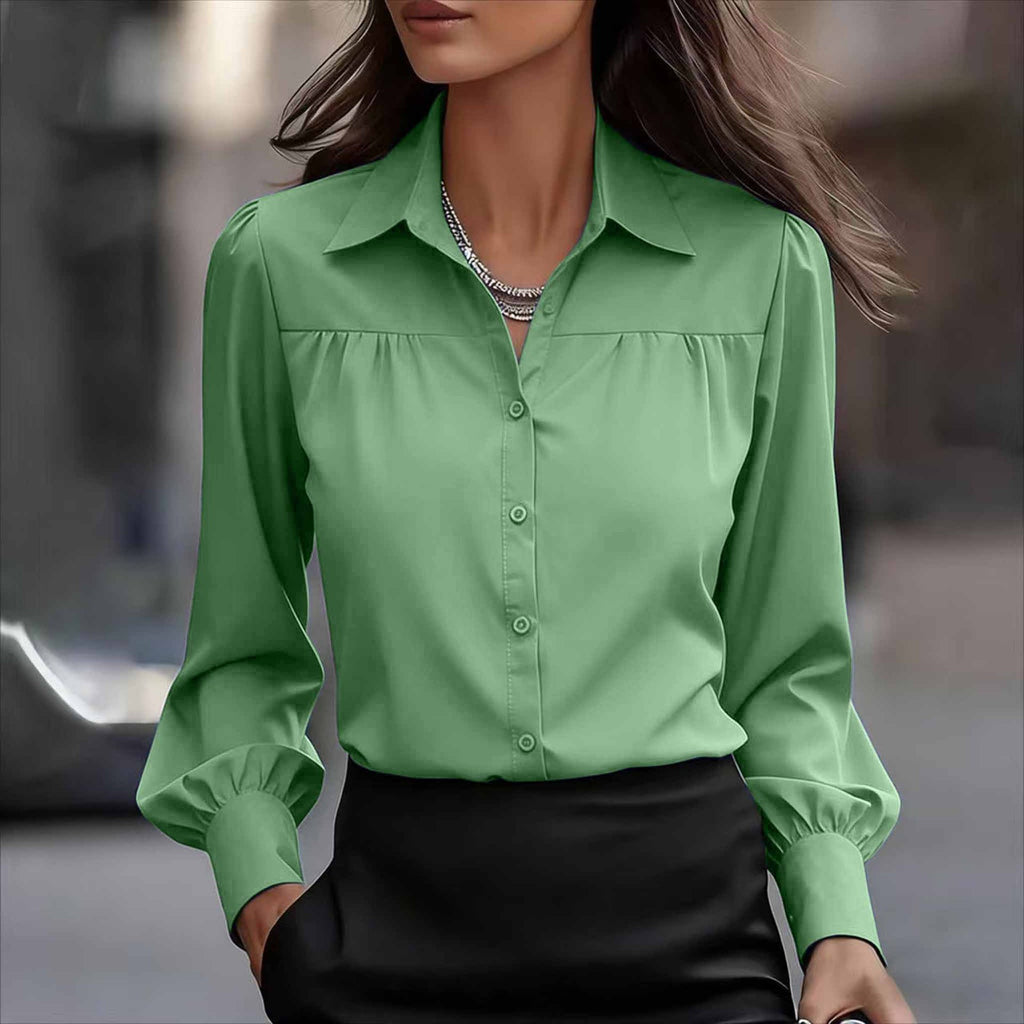 Elegante Langarm-Bluse mit Laternenärmeln – Bild 7 | LuxeStyle