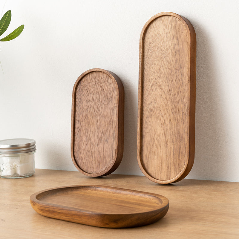 Holz-Tray oval, japanischer Stil