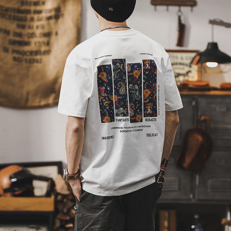 Herren-Kurzarm-T-Shirt im amerikanischen Retro-Style