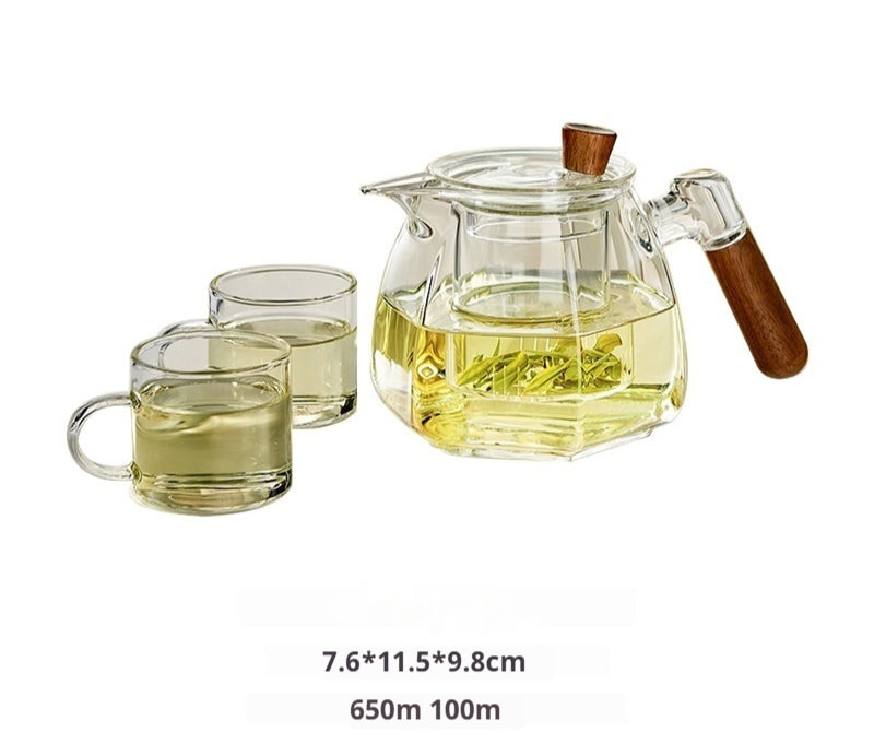 Teekannen-Set aus hitzebeständigem Glas