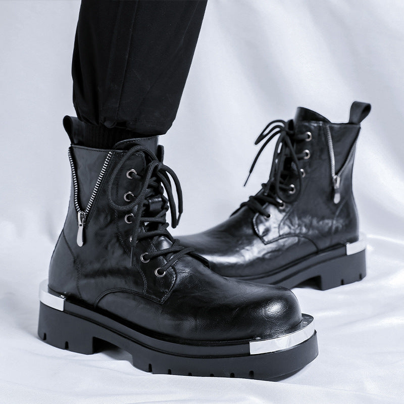 Vintage-Stiefel mit Seitenreißverschluss