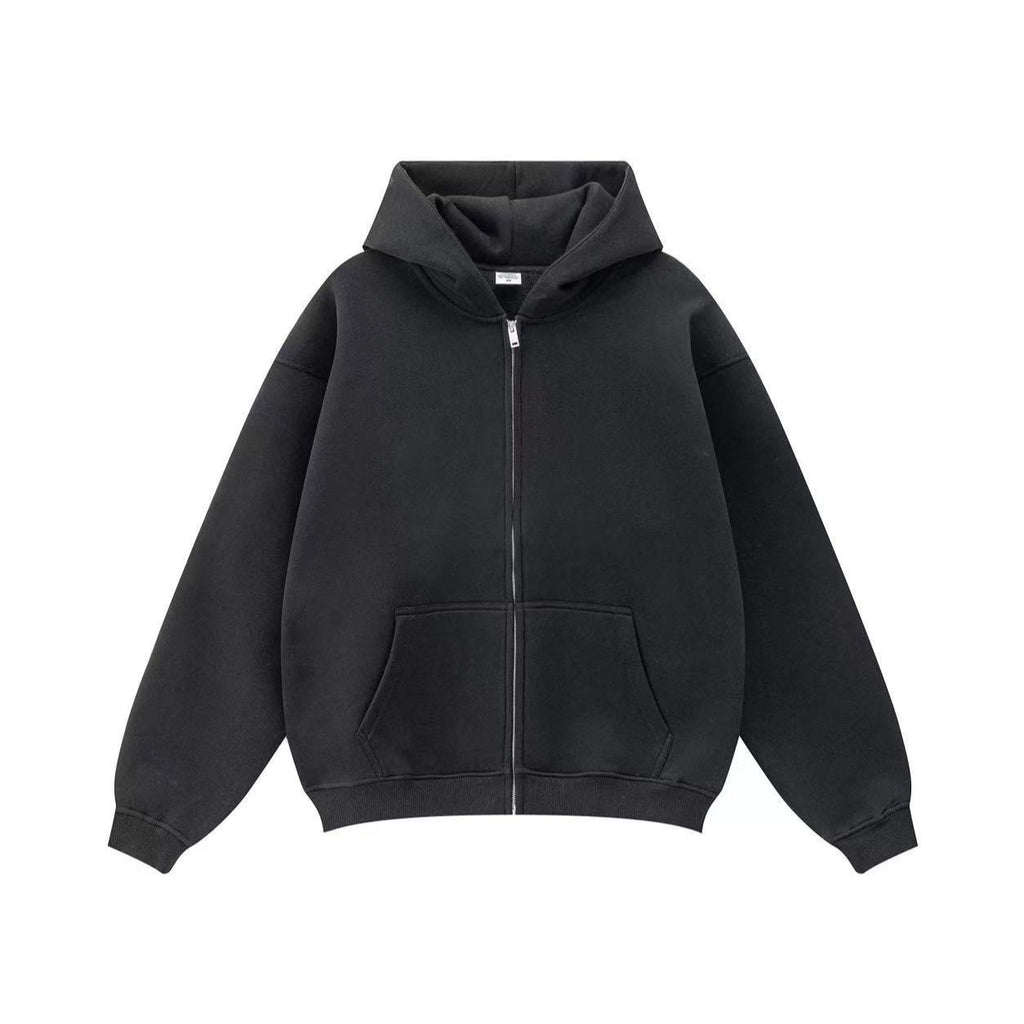 Damen-Casual-Hoodie mit Reissverschluss in Einheitsfarben