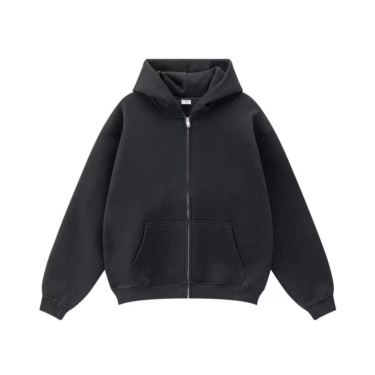 Damen-Casual-Hoodie mit Reissverschluss in Einheitsfarben