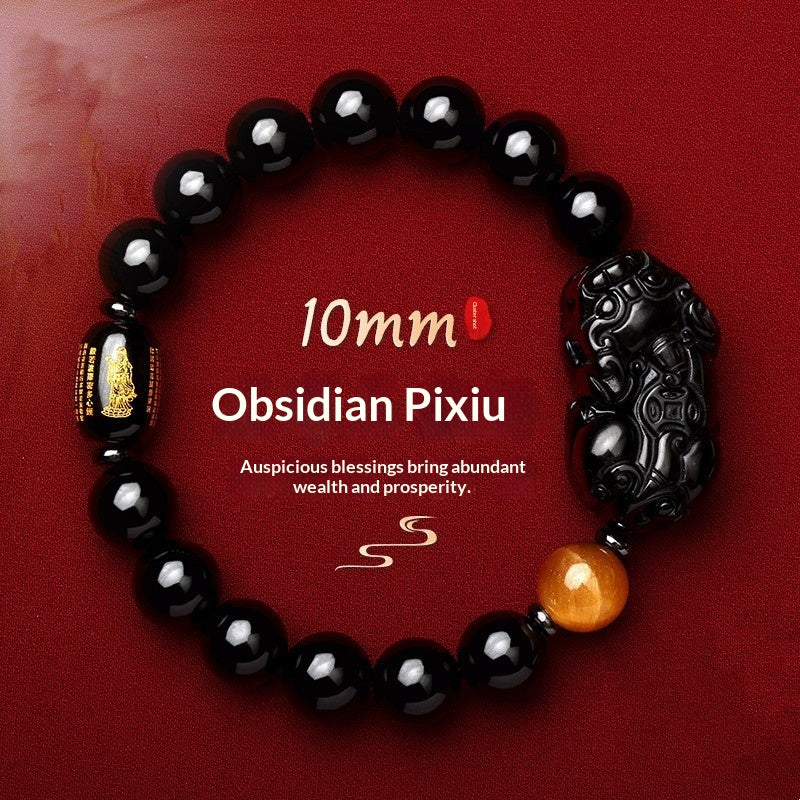 Obsidian Pi Xiu Armband mit Sutra-Gravur – Bild 4 | LuxeStyle