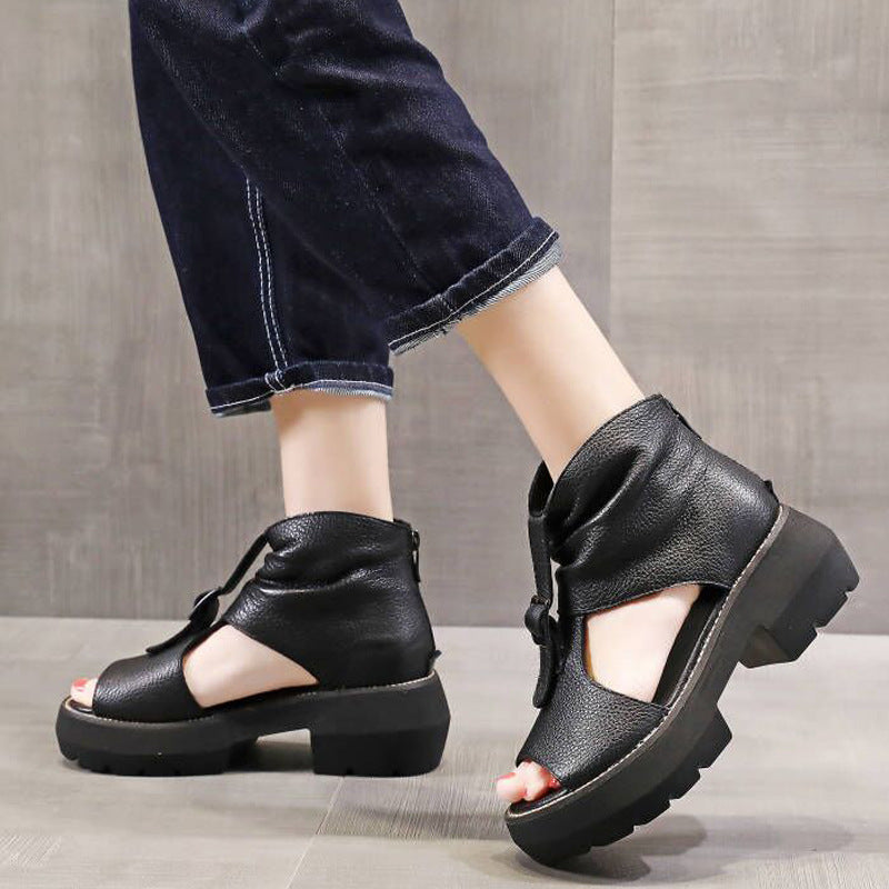 Plateau-Sandalen mit Peep Toe und hohem Absatz – Bild 3 | LuxeStyle