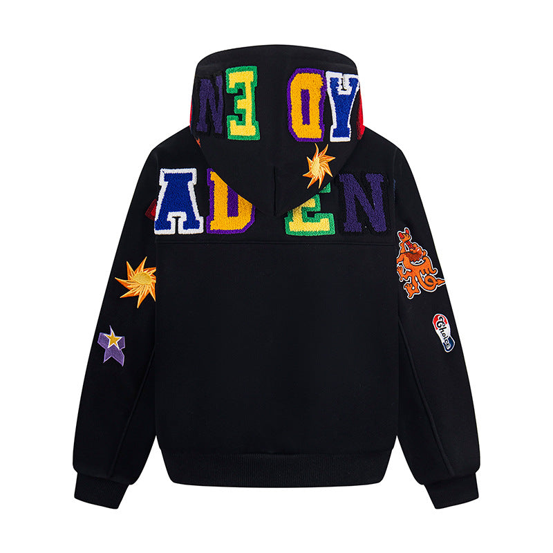 Vintage-Fleece mit Buchstaben-Druck