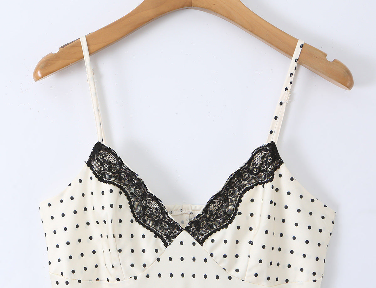 Spaghettiträger-Kleid mit Polka Dots