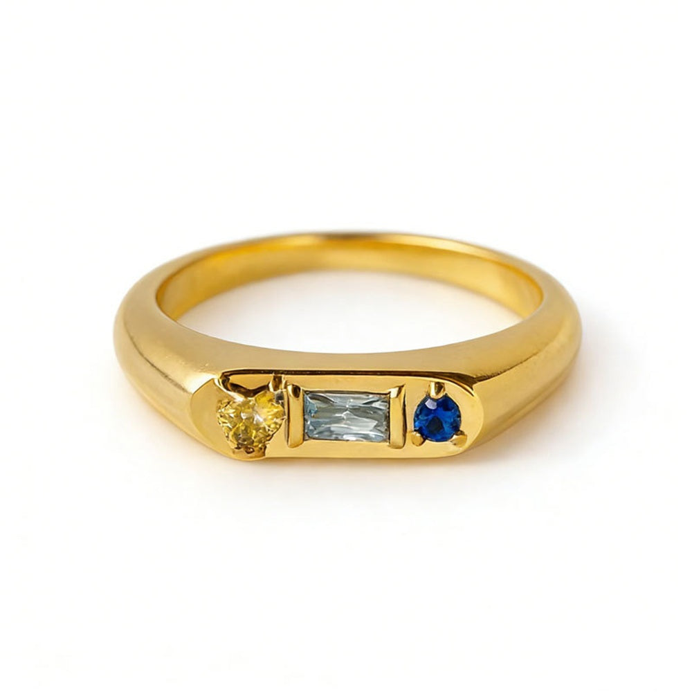 Geometrischer Geburtsstein-Ring – Bild 2 | LuxeStyle