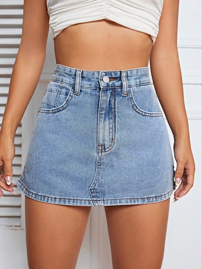 Denim Skort im Retro-Stil