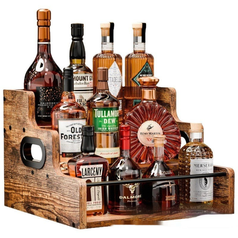 Mehrstufiges Weinregal aus Holz – Bild 4 | LuxeStyle