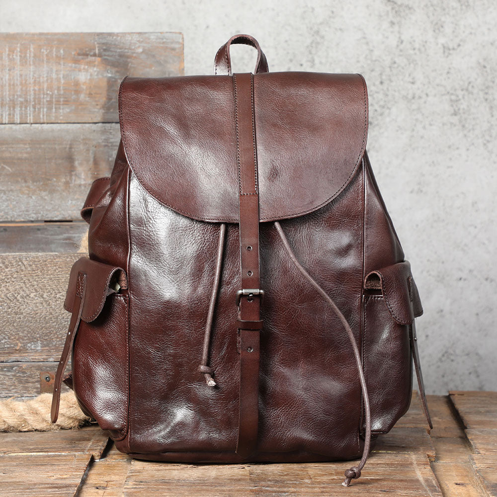 Lederrucksack mit grossem Fassungsvermögen