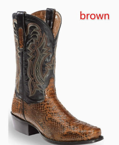 Herren Stiefel mit Stickerei und Patchwork