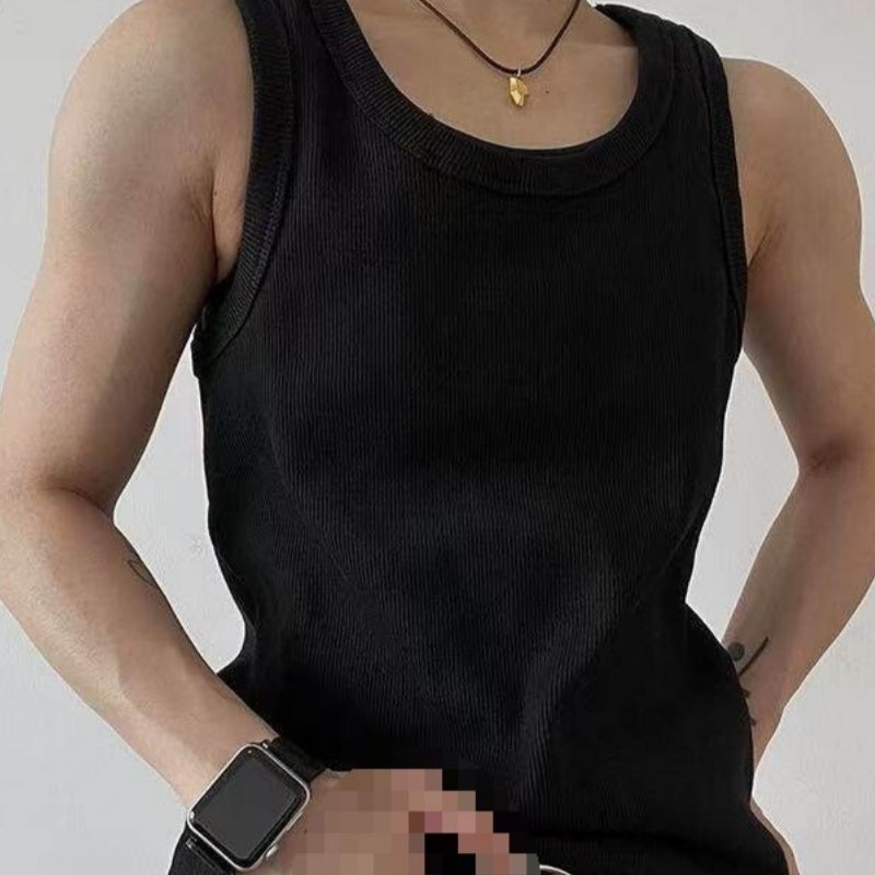 Herren Grau American-Style Ripp-Tanktop