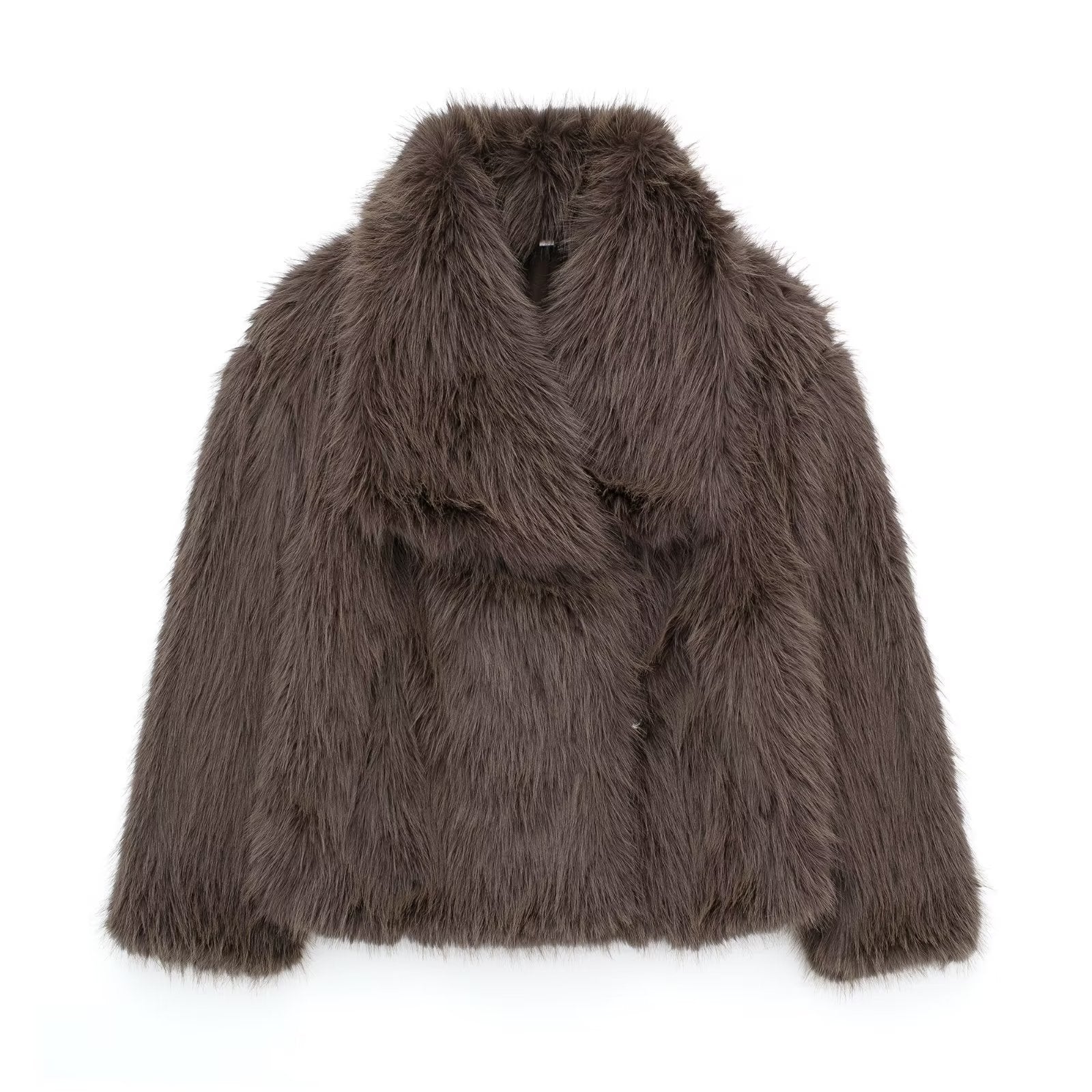 Winter Plüschjacke – Flauschige Lapel Jacke
