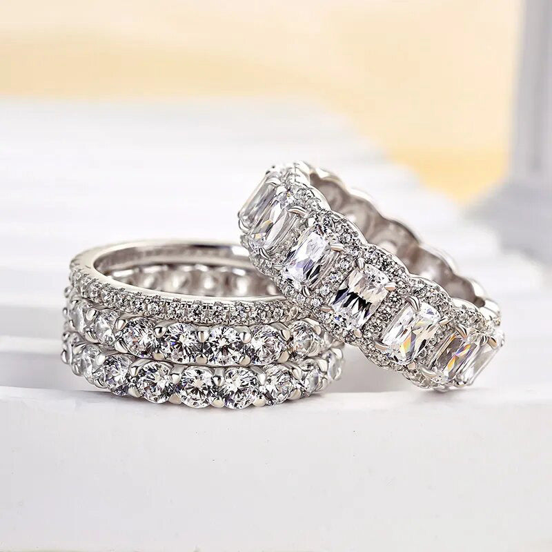 Vierteiliges Ring-Set mit Zirkonia-Einlage – Bild 3 | LuxeStyle