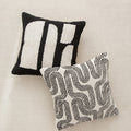 Bestickter Kissenbezug Schwarz-Weiss | LuxeStyle