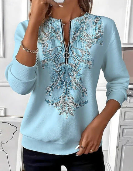 Damen Langarm Christmas-Print Sweatshirt