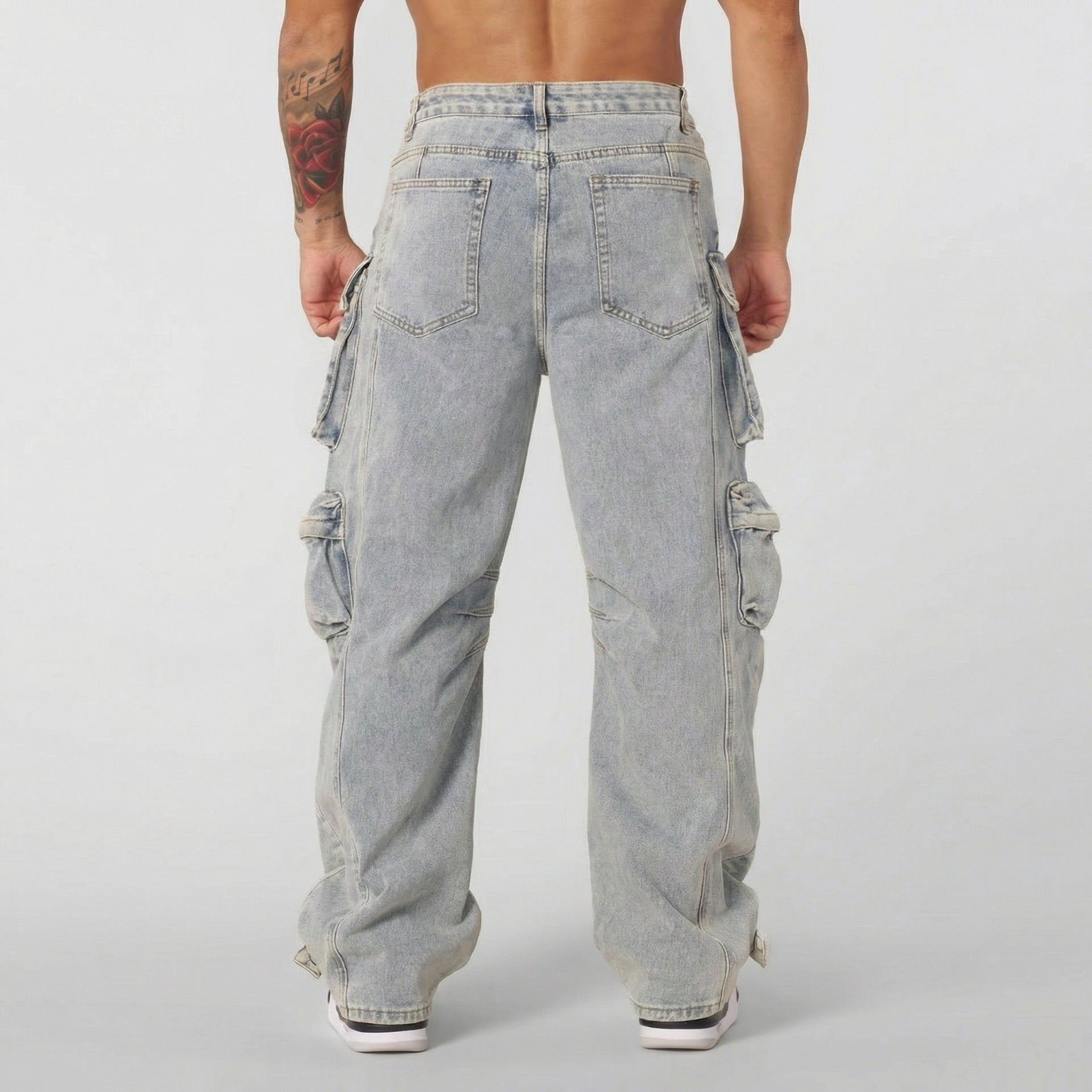 Retro-Style Jeans mit Streifen