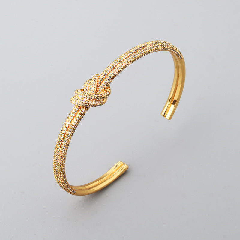 Armreif mit Seilknoten und Zirkonia – Bild 3 | LuxeStyle