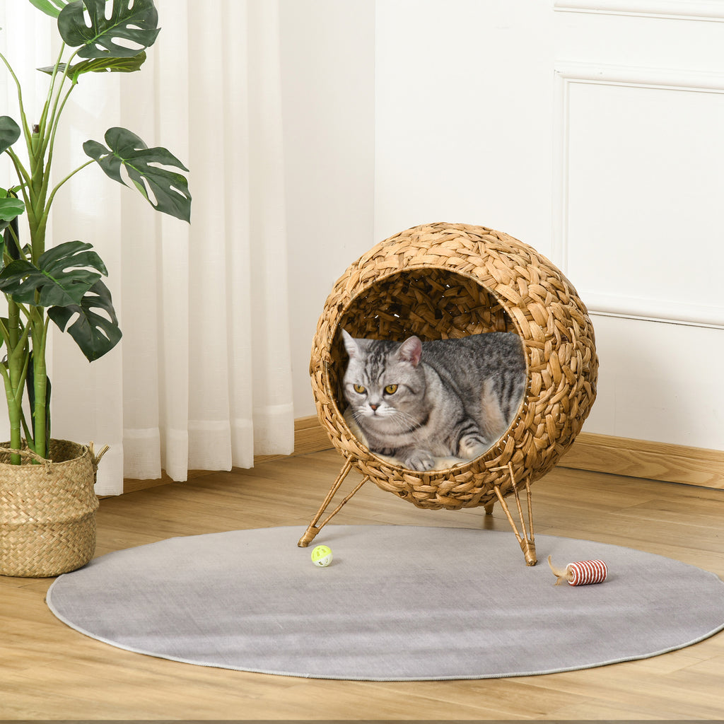 Kätzchen-Häuschen Rattan-Kissen