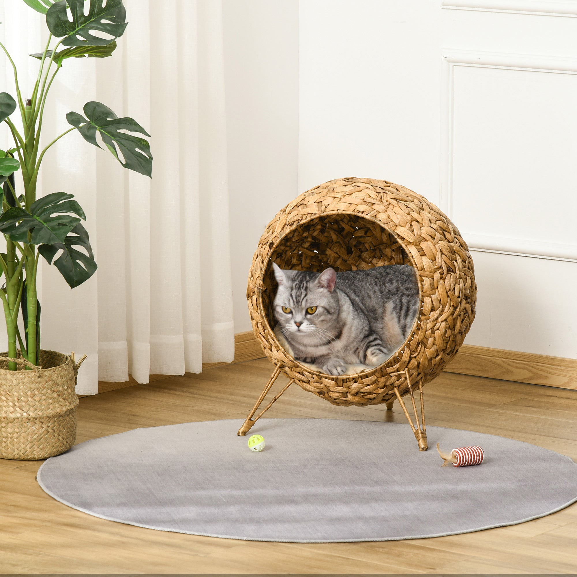 Kätzchen-Häuschen Rattan-Kissen