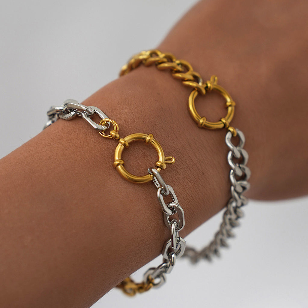 Edelstahl-Doppelton-Zweifarben-Armband – Bild 2 | LuxeStyle