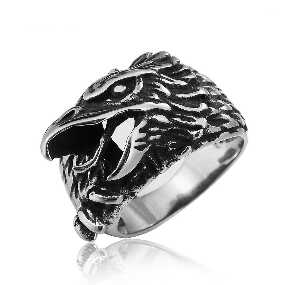 Titanstahlring mit Adler-Design – Bild 4 | LuxeStyle