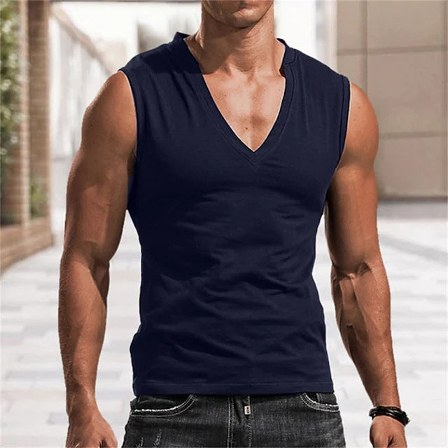 Herren-V-Shirt aus atmungsaktivem Material, ohne Ärmel