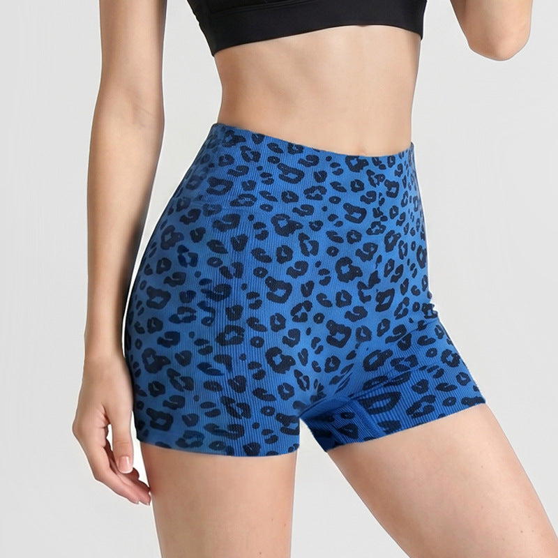 Leopard-Print Yoga Shorts