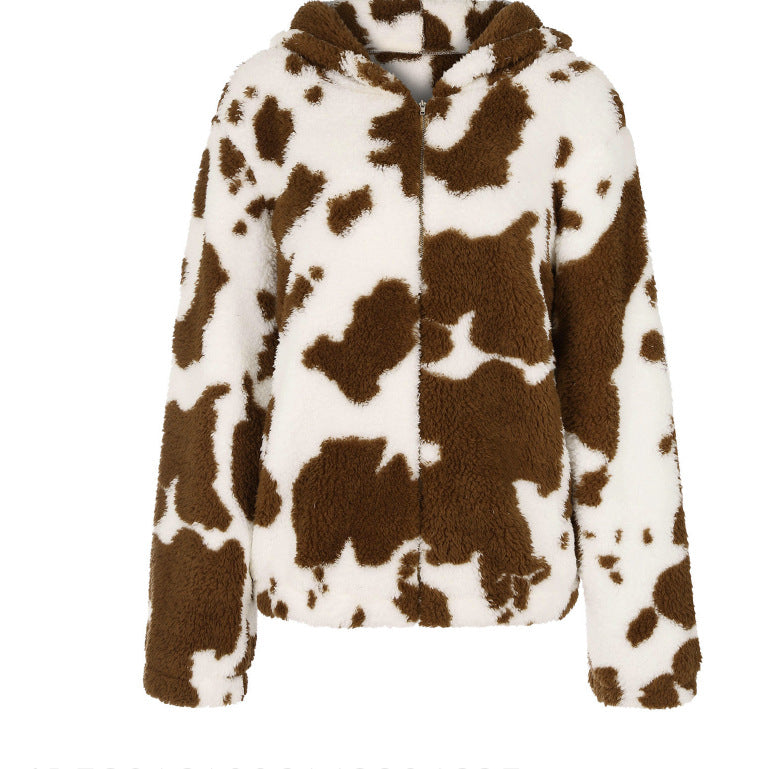 Damen Plüsch-Jacke mit Reissverschluss