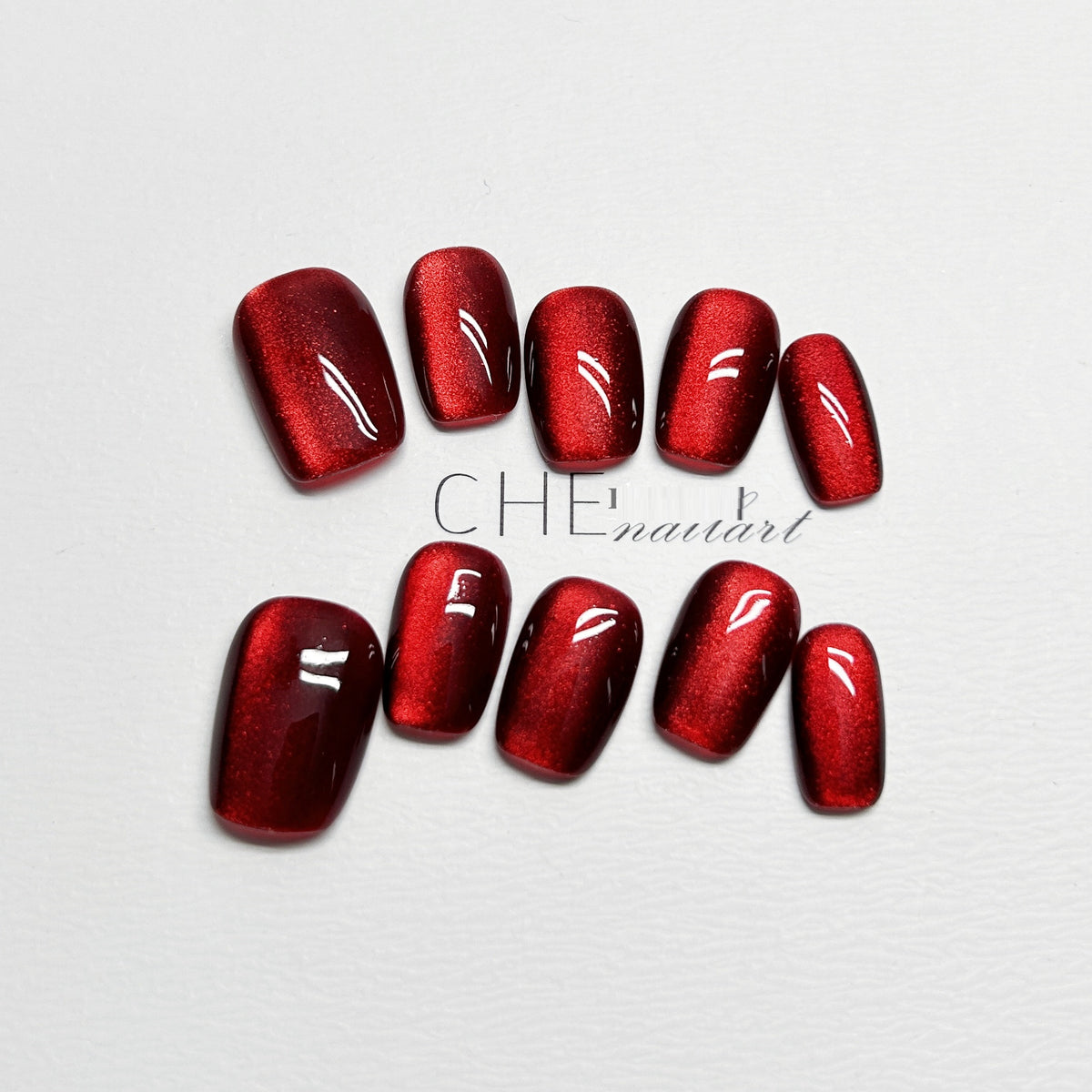 Weinroter Cat Eye Nagelsticker – Bild 7 | LuxeStyle