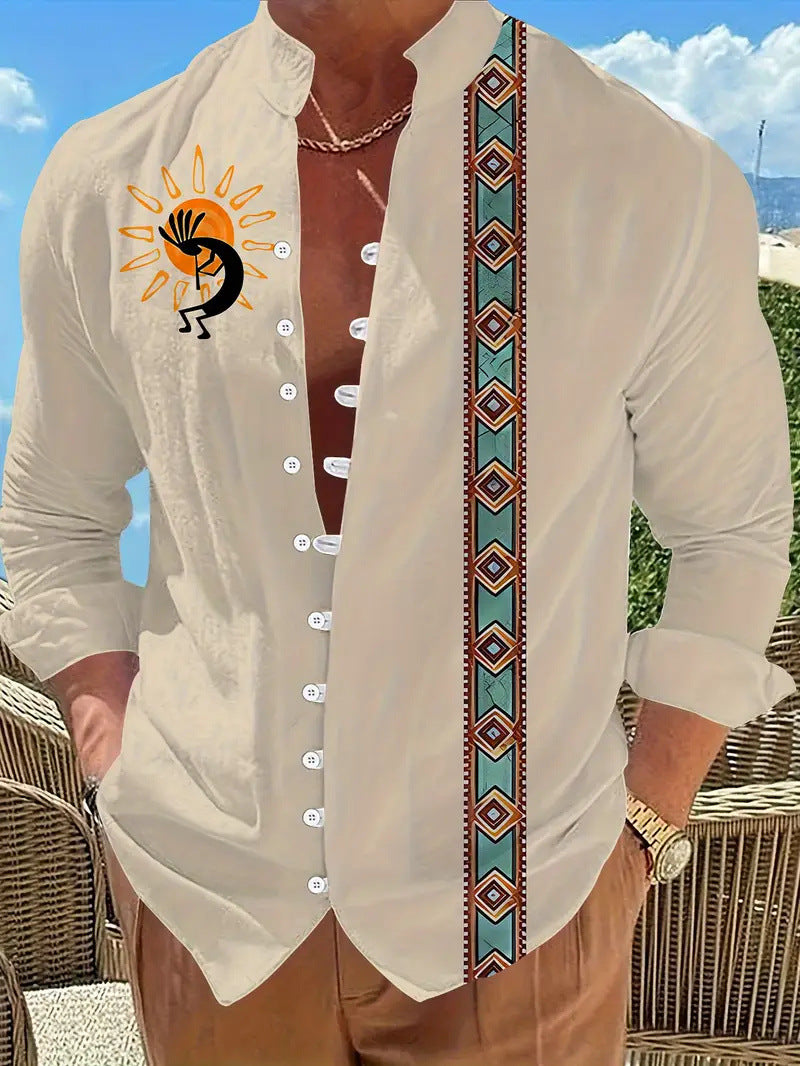 Herren Hemd-Cardigan mit 3D Ethno-Muster – Bild 7 | LuxeStyle