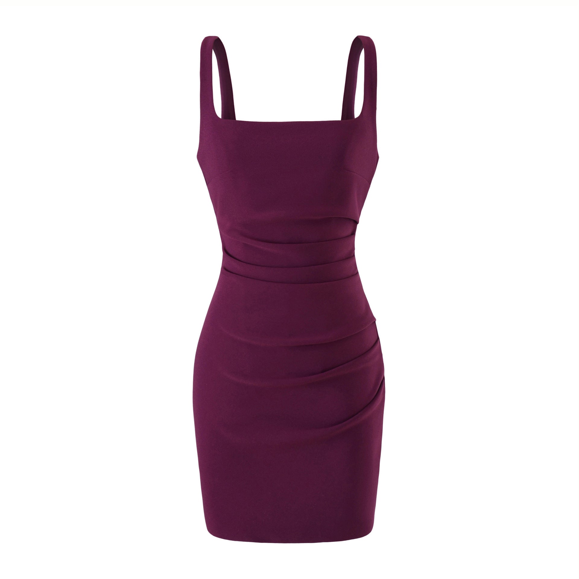 Enges Sommerkleid mit Spaghettiträgern und eckigem Ausschnitt