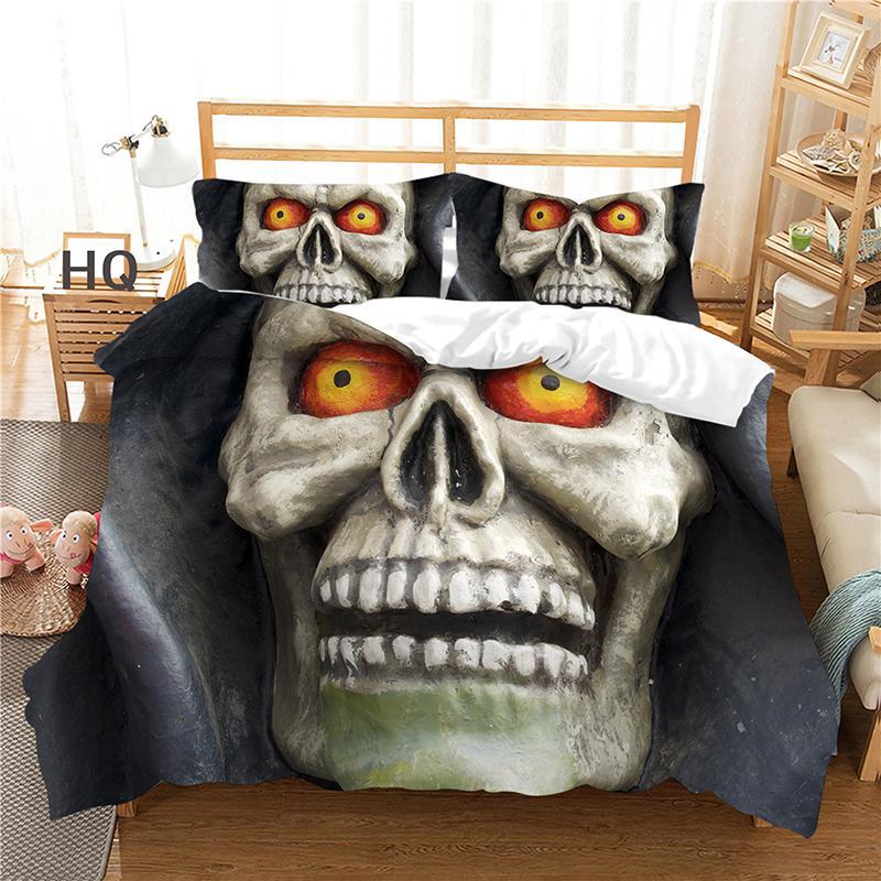 3D-Digitaldruck Schädel Kissenbezug & Deckenhülle Set