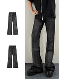 Herren Straight Bootcut Jeans Washed Black