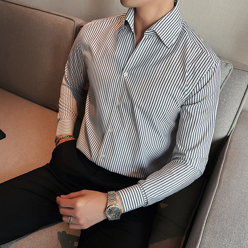 Herren Langarmhemd mit Streifenmuster – Bild 10 | LuxeStyle