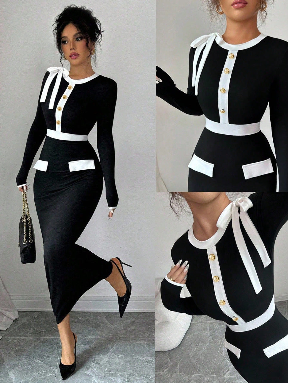 Patchwork Bodycon Kleid – Bild 8 | LuxeStyle