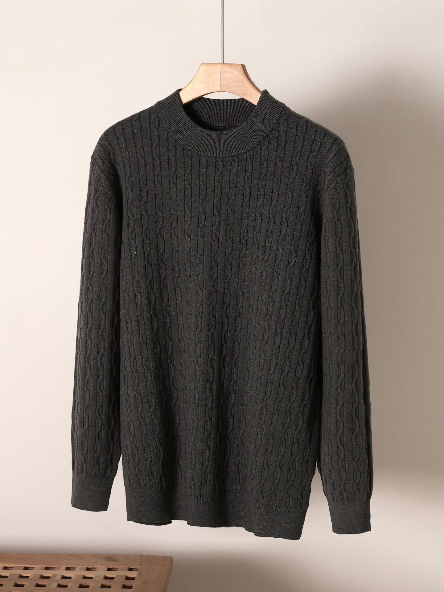 Herren Retro Strickpullover Einfarbig