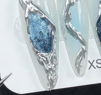 Ocean Blue Cat Eye Kunstnägel – Bild 5 | LuxeStyle