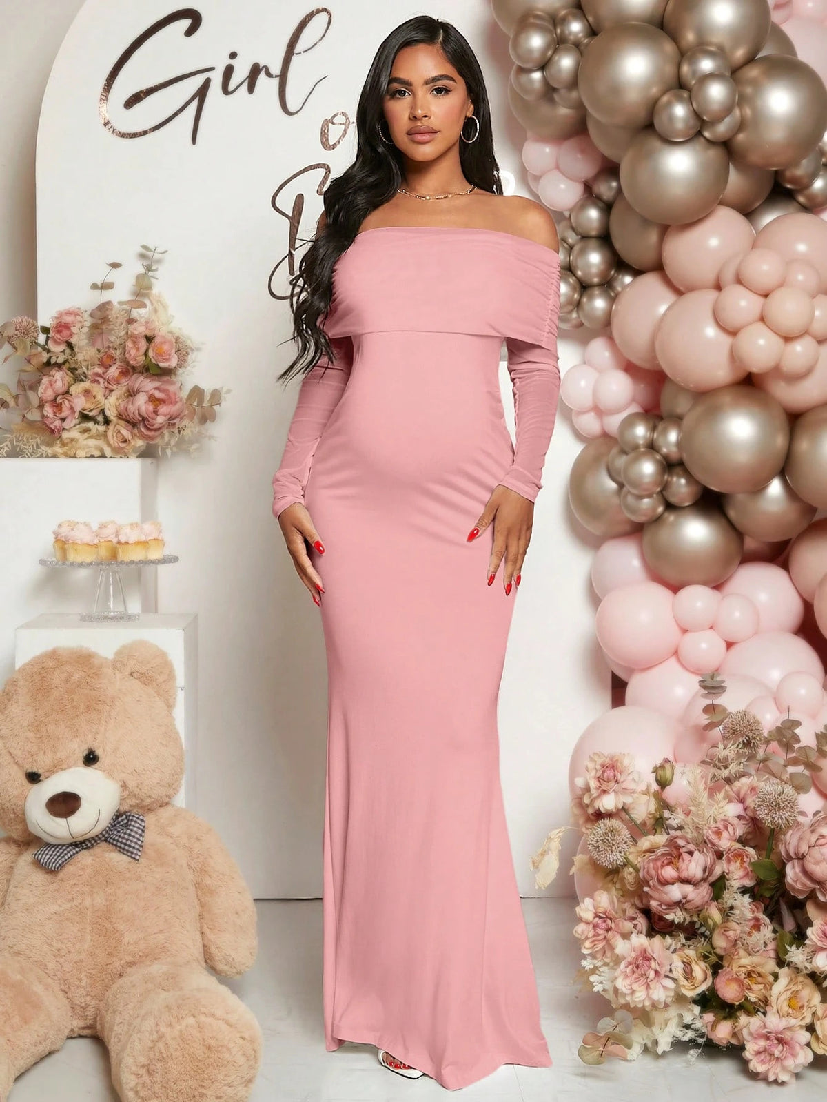 Off-Shoulder Mermaid Maxikleid – Bild 2 | LuxeStyle