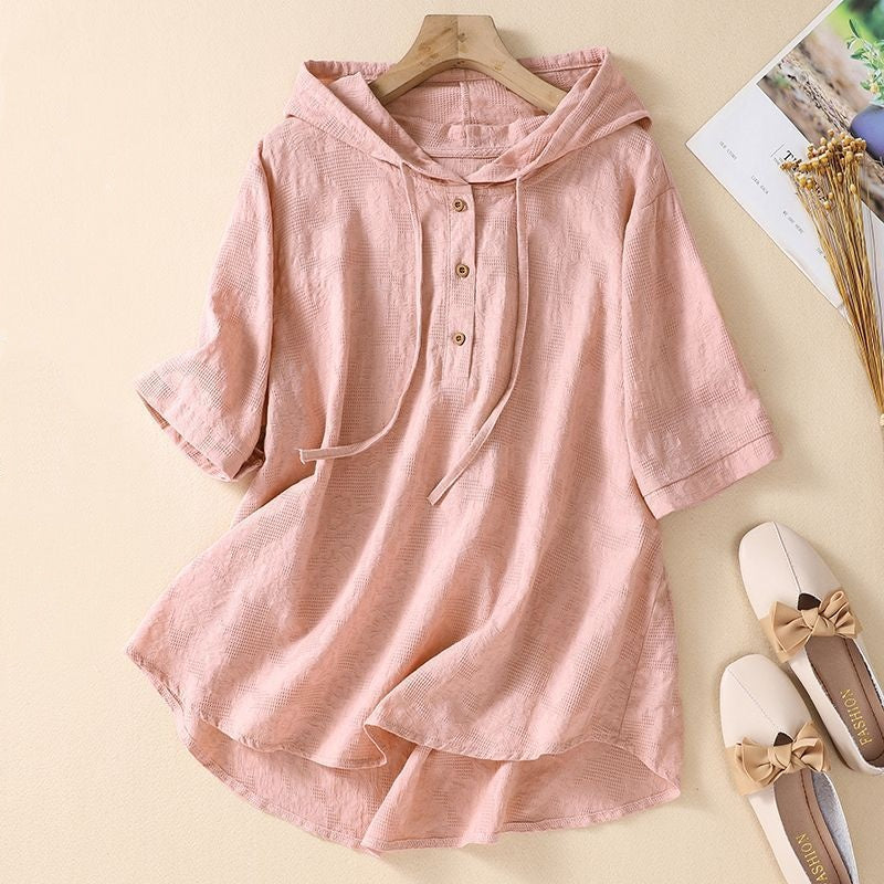 Jacquard Leinen-Baumwoll-Hemd Kurzarm – Bild 6 | LuxeStyle