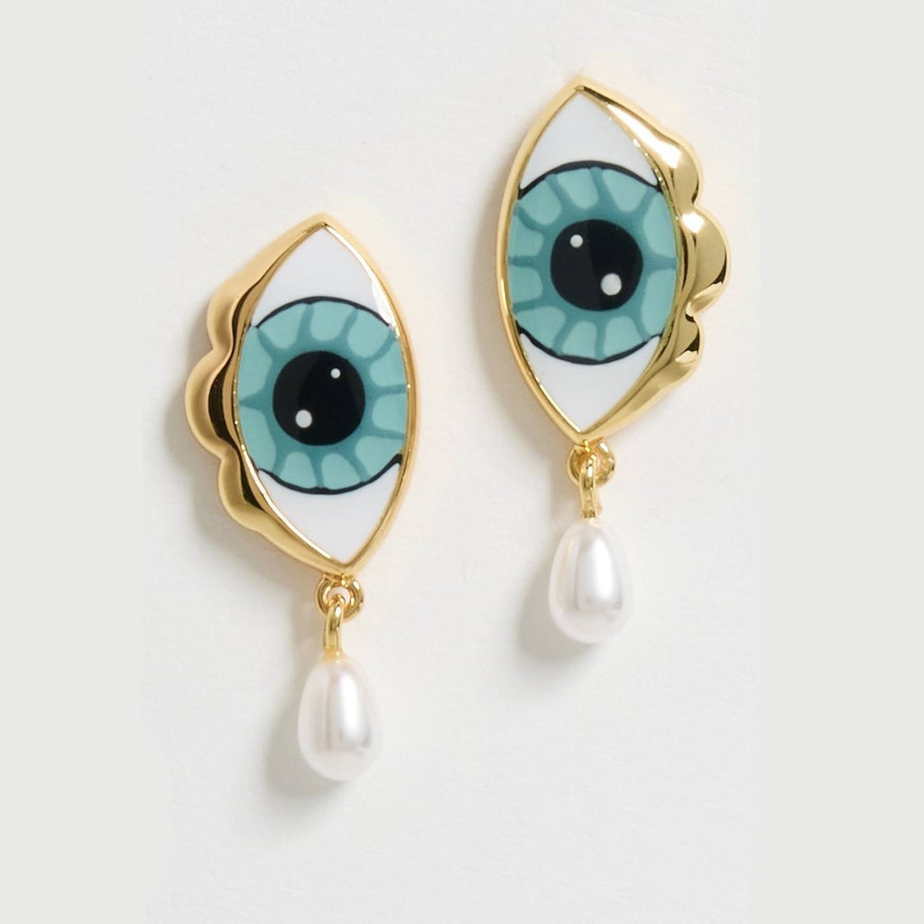 Blue-Eyed Pearl Ohrringe aus Edelstahl