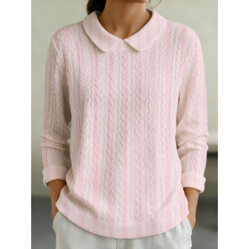 Langarmshirt mit modischem Print und Reverskragen