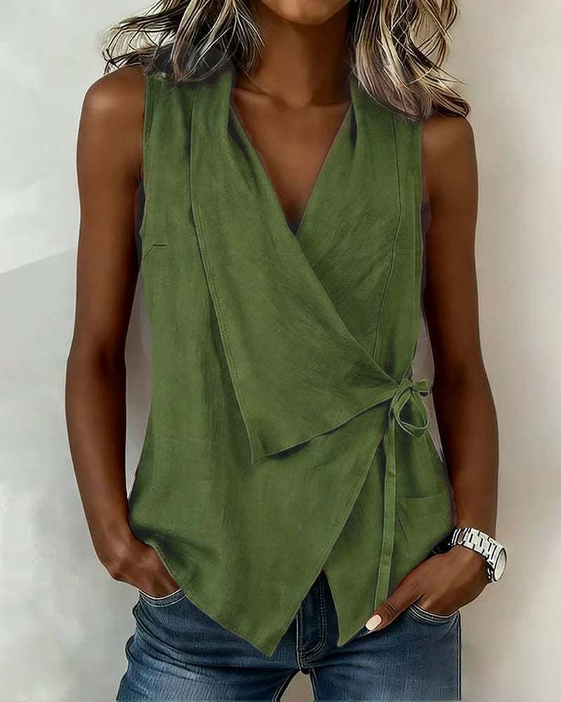 Ärmelloses Shirt in Schokobraun – Bild 3 | LuxeStyle