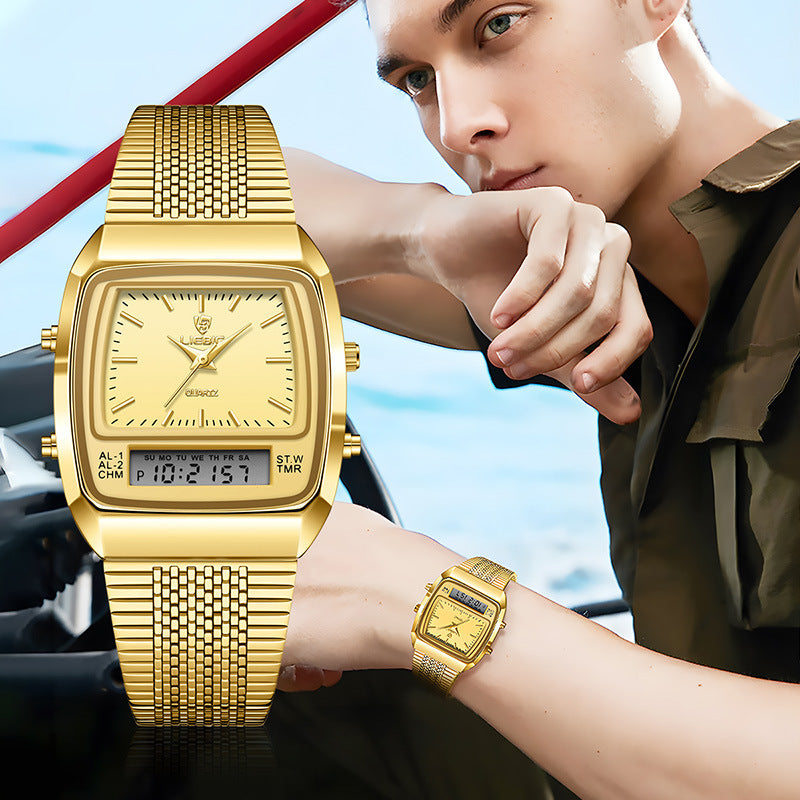 Business Casual Mesh-Armbanduhr mit Doppelanzeige