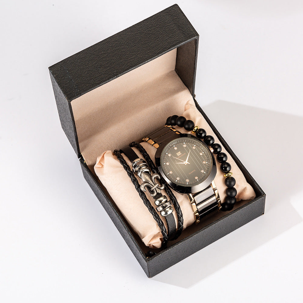 Armbanduhr-Set mit Quarzuhr und Stahlband | LuxeStyle